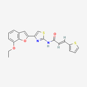 molecular formula C20H16N2O3S2 B2463918 (E)-N-(4-(7-ethoxybenzofuran-2-yl)thiazol-2-yl)-3-(thiophen-2-yl)acrylamide CAS No. 942007-10-5