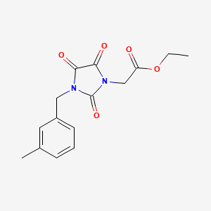 molecular formula C15H16N2O5 B2463922 Ethyl 2-[3-(3-methylbenzyl)-2,4,5-trioxo-1-imidazolidinyl]acetate CAS No. 341967-20-2