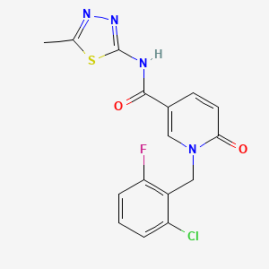 molecular formula C16H12ClFN4O2S B2463927 1-(2-chloro-6-fluorobenzyl)-N-(5-methyl-1,3,4-thiadiazol-2-yl)-6-oxo-1,6-dihydropyridine-3-carboxamide CAS No. 899970-33-3
