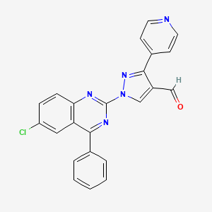 molecular formula C23H14ClN5O B2463929 1-(6-Chloro-4-phenylquinazolin-2-yl)-3-pyridin-4-ylpyrazole-4-carbaldehyde CAS No. 956570-15-3