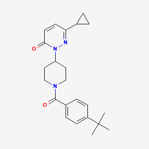 molecular formula C23H29N3O2 B2463932 2-[1-(4-Tert-butylbenzoyl)piperidin-4-yl]-6-cyclopropylpyridazin-3-one CAS No. 2309191-28-2