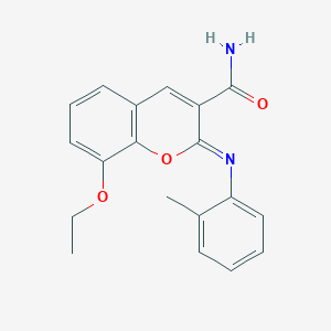 molecular formula C19H18N2O3 B2463934 (Z)-8-ethoxy-2-(o-tolylimino)-2H-chromene-3-carboxamide CAS No. 313234-10-5