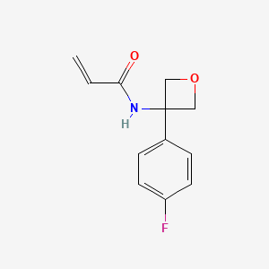 molecular formula C12H12FNO2 B2463941 N-[3-(4-Fluorophenyl)oxetan-3-yl]prop-2-enamide CAS No. 2361642-56-8