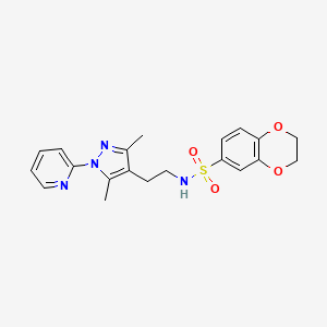 N-(2-(3,5-dimethyl-1-(pyridin-2-yl)-1H-pyrazol-4-yl)ethyl)-2,3-dihydrobenzo[b][1,4]dioxine-6-sulfonamide