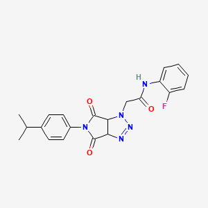 N-(2-fluorophenyl)-2-[5-(4-isopropylphenyl)-4,6-dioxo-4,5,6,6a-tetrahydropyrrolo[3,4-d][1,2,3]triazol-1(3aH)-yl]acetamide