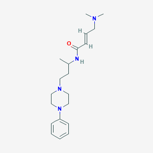 (E)-4-(Dimethylamino)-N-[4-(4-phenylpiperazin-1-yl)butan-2-yl]but-2-enamide