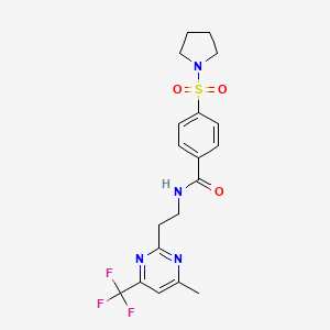 N-(2-(4-methyl-6-(trifluoromethyl)pyrimidin-2-yl)ethyl)-4-(pyrrolidin-1-ylsulfonyl)benzamide