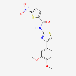 molecular formula C16H13N3O5S2 B2463950 N-[4-(3,4-dimethoxyphenyl)-1,3-thiazol-2-yl]-5-nitrothiophene-2-carboxamide CAS No. 325987-44-8