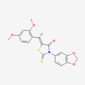 (Z)-3-(benzo[d][1,3]dioxol-5-yl)-5-(2,4-dimethoxybenzylidene)-2-thioxothiazolidin-4-one