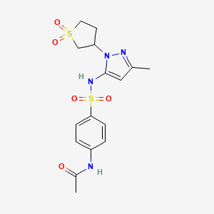 N-(4-(N-(1-(1,1-dioxidotetrahydrothiophen-3-yl)-3-methyl-1H-pyrazol-5-yl)sulfamoyl)phenyl)acetamide