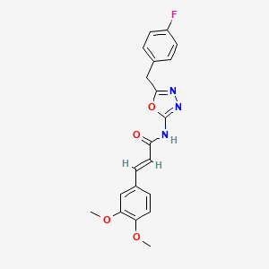 (E)-3-(3,4-dimethoxyphenyl)-N-(5-(4-fluorobenzyl)-1,3,4-oxadiazol-2-yl)acrylamide