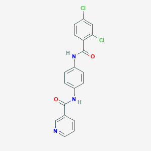 molecular formula C19H13Cl2N3O2 B246396 N-{4-[(2,4-dichlorobenzoyl)amino]phenyl}nicotinamide 