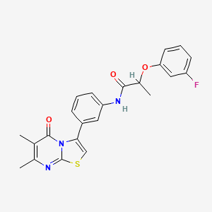 N-(3-(6,7-dimethyl-5-oxo-5H-thiazolo[3,2-a]pyrimidin-3-yl)phenyl)-2-(3-fluorophenoxy)propanamide