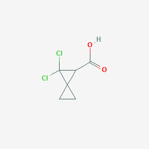 molecular formula C6H6Cl2O2 B2463968 2,2-Dichlorospiro[2.2]pentane-1-carboxylic acid CAS No. 2470439-04-2