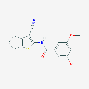 molecular formula C17H16N2O3S B246397 N-(3-cyano-5,6-dihydro-4H-cyclopenta[b]thiophen-2-yl)-3,5-dimethoxybenzamide 