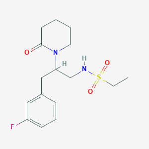molecular formula C16H23FN2O3S B2463970 N-(3-(3-fluorophenyl)-2-(2-oxopiperidin-1-yl)propyl)ethanesulfonamide CAS No. 1421449-79-7