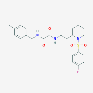 molecular formula C23H28FN3O4S B2463971 N1-(2-(1-((4-fluorophenyl)sulfonyl)piperidin-2-yl)ethyl)-N2-(4-methylbenzyl)oxalamide CAS No. 898444-91-2