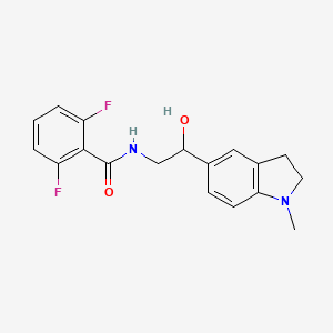 molecular formula C18H18F2N2O2 B2463973 2,6-difluoro-N-(2-hydroxy-2-(1-methylindolin-5-yl)ethyl)benzamide CAS No. 1706400-36-3