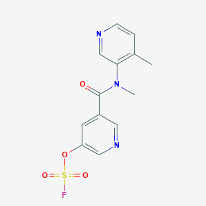molecular formula C13H12FN3O4S B2463974 3-[(5-Fluorosulfonyloxypyridine-3-carbonyl)-methylamino]-4-methylpyridine CAS No. 2418666-78-9