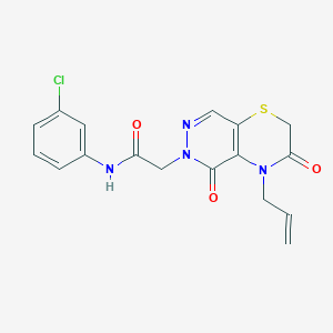 N-[3-(4-methylpiperidin-1-yl)propyl]-3-(6-morpholin-4-ylpyridazin-3-yl)benzamide