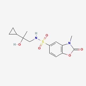 molecular formula C14H18N2O5S B2463980 N-(2-cyclopropyl-2-hydroxypropyl)-3-methyl-2-oxo-2,3-dihydrobenzo[d]oxazole-5-sulfonamide CAS No. 1448035-81-1