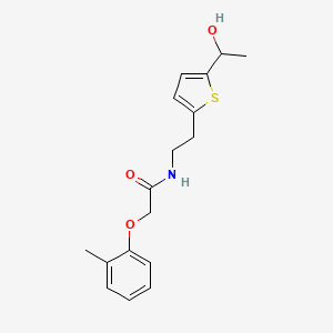 molecular formula C17H21NO3S B2463981 N-(2-(5-(1-hydroxyethyl)thiophen-2-yl)ethyl)-2-(o-tolyloxy)acetamide CAS No. 2034256-37-4