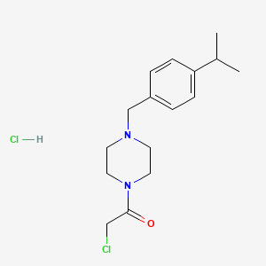 molecular formula C16H24Cl2N2O B2463982 2-Chloro-1-(4-{[4-(propan-2-yl)phenyl]methyl}piperazin-1-yl)ethan-1-one hydrochloride CAS No. 1421601-30-0