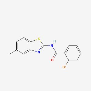 molecular formula C16H13BrN2OS B2463987 2-bromo-N-(5,7-dimethyl-1,3-benzothiazol-2-yl)benzamide CAS No. 912761-18-3