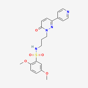 molecular formula C20H22N4O5S B2463988 2,5-二甲氧基-N-(3-(6-氧代-3-(吡啶-4-基)吡啶并哒嗪-1(6H)-基)丙基)苯磺酰胺 CAS No. 1021109-01-2