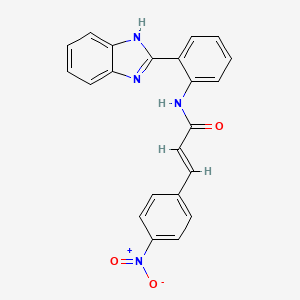 molecular formula C22H16N4O3 B2463991 (E)-N-(2-(1H-苯并[d]咪唑-2-基)苯基)-3-(4-硝基苯基)丙烯酰胺 CAS No. 476317-08-5