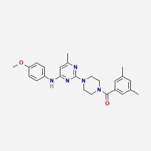 molecular formula C25H29N5O2 B2463995 2-[4-(3,5-dimethylbenzoyl)piperazin-1-yl]-N-(4-methoxyphenyl)-6-methylpyrimidin-4-amine CAS No. 923257-71-0