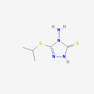 molecular formula C5H10N4S2 B2463997 4-amino-5-(propan-2-ylsulfanyl)-4H-1,2,4-triazole-3-thiol CAS No. 855715-13-8