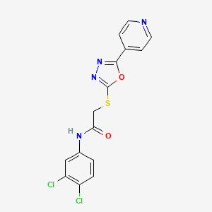 molecular formula C15H10Cl2N4O2S B2464004 N-(3,4-dichlorophenyl)-2-[(5-pyridin-4-yl-1,3,4-oxadiazol-2-yl)sulfanyl]acetamide CAS No. 539808-14-5