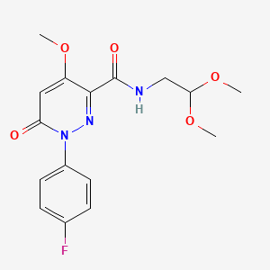 molecular formula C16H18FN3O5 B2464009 N-(2,2-dimethoxyethyl)-1-(4-fluorophenyl)-4-methoxy-6-oxo-1,6-dihydropyridazine-3-carboxamide CAS No. 921581-81-9