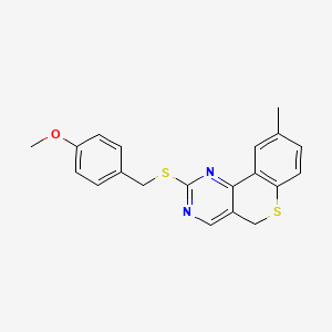 methyl 4-{[(9-methyl-5H-thiochromeno[4,3-d]pyrimidin-2-yl)sulfanyl]methyl}phenyl ether
