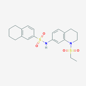 molecular formula C21H26N2O4S2 B2464025 N-(1-(ethylsulfonyl)-1,2,3,4-tetrahydroquinolin-7-yl)-5,6,7,8-tetrahydronaphthalene-2-sulfonamide CAS No. 941950-40-9