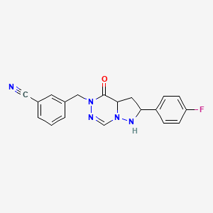 3-{[2-(4-fluorophenyl)-4-oxo-4H,5H-pyrazolo[1,5-d][1,2,4]triazin-5-yl]methyl}benzonitrile