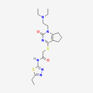 2-((1-(2-(diethylamino)ethyl)-2-oxo-2,5,6,7-tetrahydro-1H-cyclopenta[d]pyrimidin-4-yl)thio)-N-(5-ethyl-1,3,4-thiadiazol-2-yl)acetamide