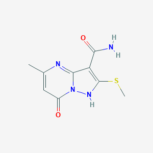 molecular formula C9H10N4O2S B246405 7-Hydroxy-5-methyl-2-(methylsulfanyl)pyrazolo[1,5-a]pyrimidine-3-carboxamide 