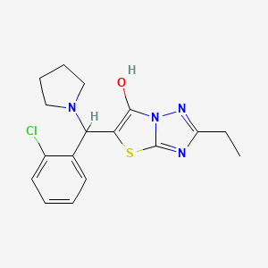 molecular formula C17H19ClN4OS B2464057 5-((2-Chlorophenyl)(pyrrolidin-1-yl)methyl)-2-ethylthiazolo[3,2-b][1,2,4]triazol-6-ol CAS No. 887218-53-3