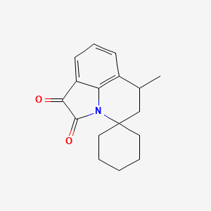 molecular formula C17H19NO2 B2464069 6'-Methyl-5',6'-dihydrospiro[cyclohexane-1,4'-pyrrolo[3,2,1-ij]quinoline]-1',2'-dione CAS No. 714213-80-6