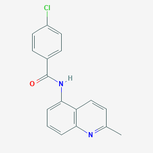 molecular formula C17H13ClN2O B246407 4-chloro-N-(2-methylquinolin-5-yl)benzamide 