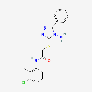 molecular formula C17H16ClN5OS B2464071 2-((4-amino-5-phenyl-4H-1,2,4-triazol-3-yl)thio)-N-(3-chloro-2-methylphenyl)acetamide CAS No. 843620-15-5