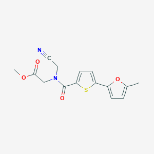 molecular formula C15H14N2O4S B2464077 methyl 2-[N-(cyanomethyl)-1-[5-(5-methylfuran-2-yl)thiophen-2-yl]formamido]acetate CAS No. 1797265-43-0