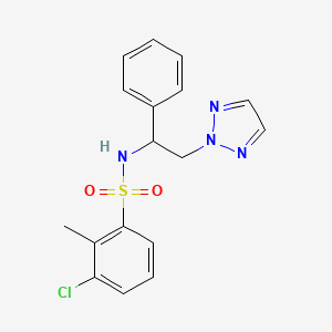 molecular formula C17H17ClN4O2S B2464079 3-クロロ-2-メチル-N-(1-フェニル-2-(2H-1,2,3-トリアゾール-2-イル)エチル)ベンゼンスルホンアミド CAS No. 2034549-27-2