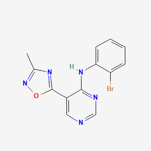 molecular formula C13H10BrN5O B2464083 N-(2-bromophenyl)-5-(3-methyl-1,2,4-oxadiazol-5-yl)pyrimidin-4-amine CAS No. 2034393-19-4