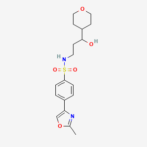 N-(3-hydroxy-3-(tetrahydro-2H-pyran-4-yl)propyl)-4-(2-methyloxazol-4-yl)benzenesulfonamide