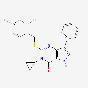 molecular formula C22H17ClFN3OS B2464092 2-((2-氯-4-氟苄基)硫代)-3-环丙基-7-苯基-3H-吡咯并[3,2-d]嘧啶-4(5H)-酮 CAS No. 2034589-00-7