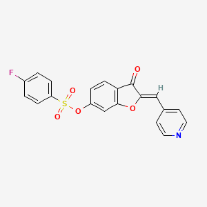 (Z)-3-oxo-2-(pyridin-4-ylmethylene)-2,3-dihydrobenzofuran-6-yl 4-fluorobenzenesulfonate