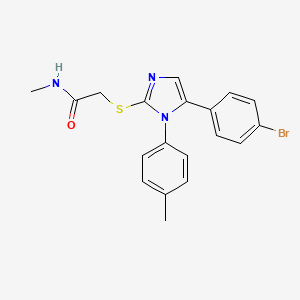 molecular formula C19H18BrN3OS B2464099 2-((5-(4-bromophenyl)-1-(p-tolyl)-1H-imidazol-2-yl)thio)-N-methylacetamide CAS No. 1207042-98-5